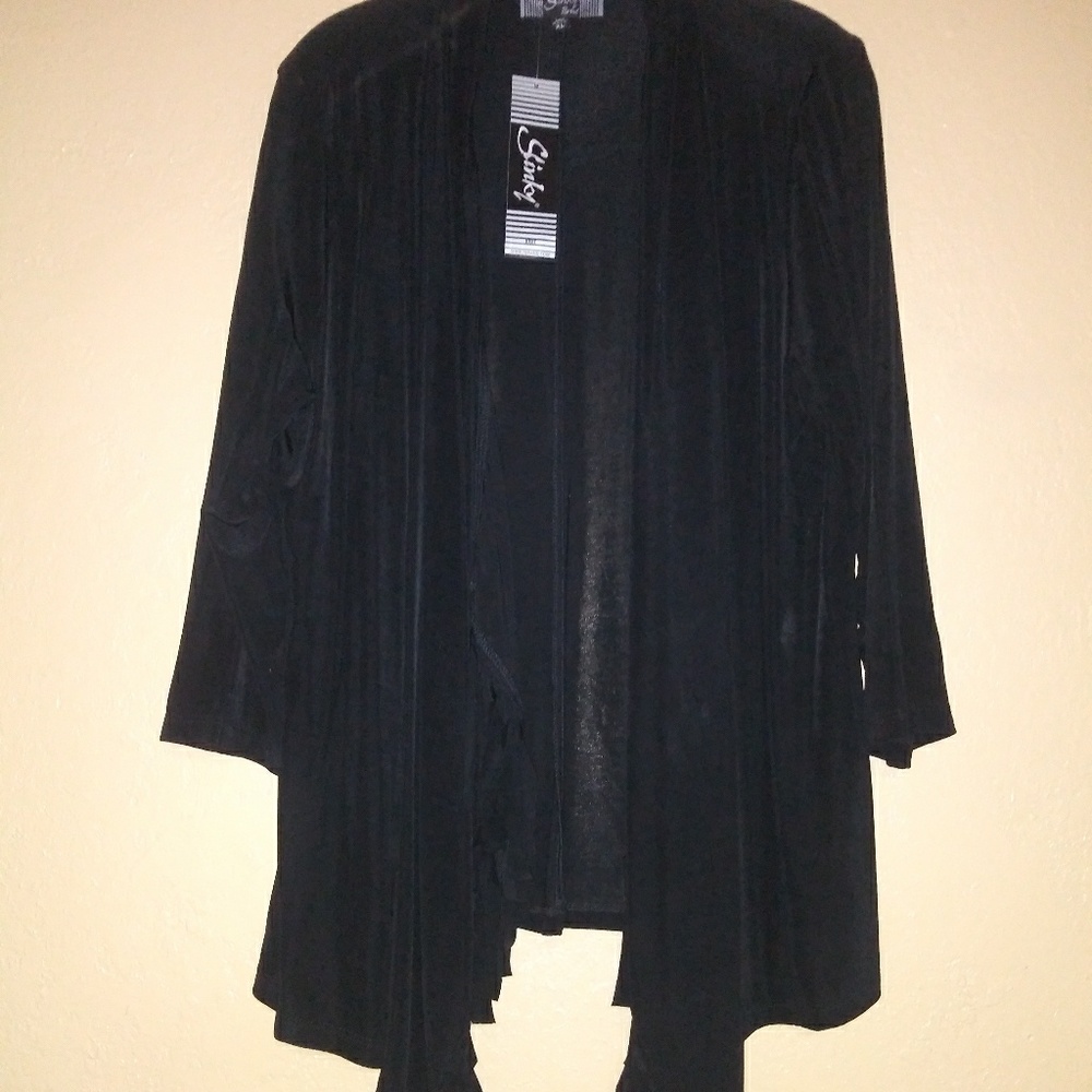 Black fringe cardigan XL new